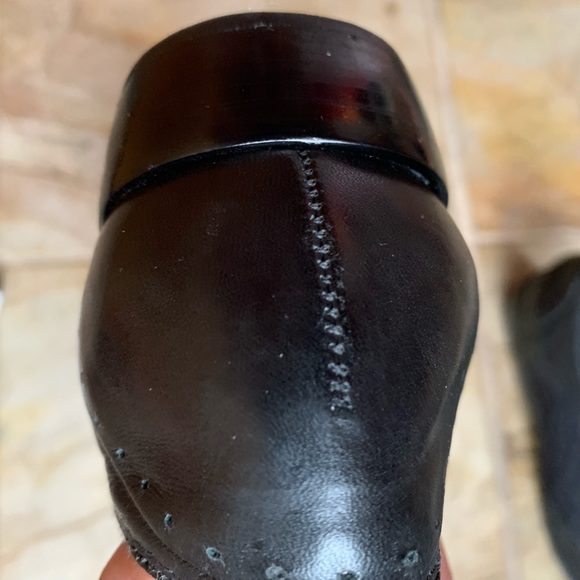 Laceless Oxford Slip-on Loafer Two-tone Leather Fabric Black/Charcoal US8 Eur39 - Picture 8 of 11